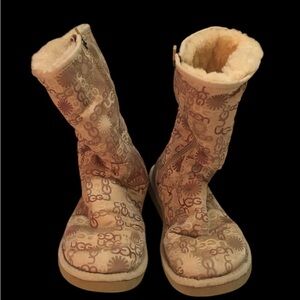 UGG Tan and Brown Logo Boots